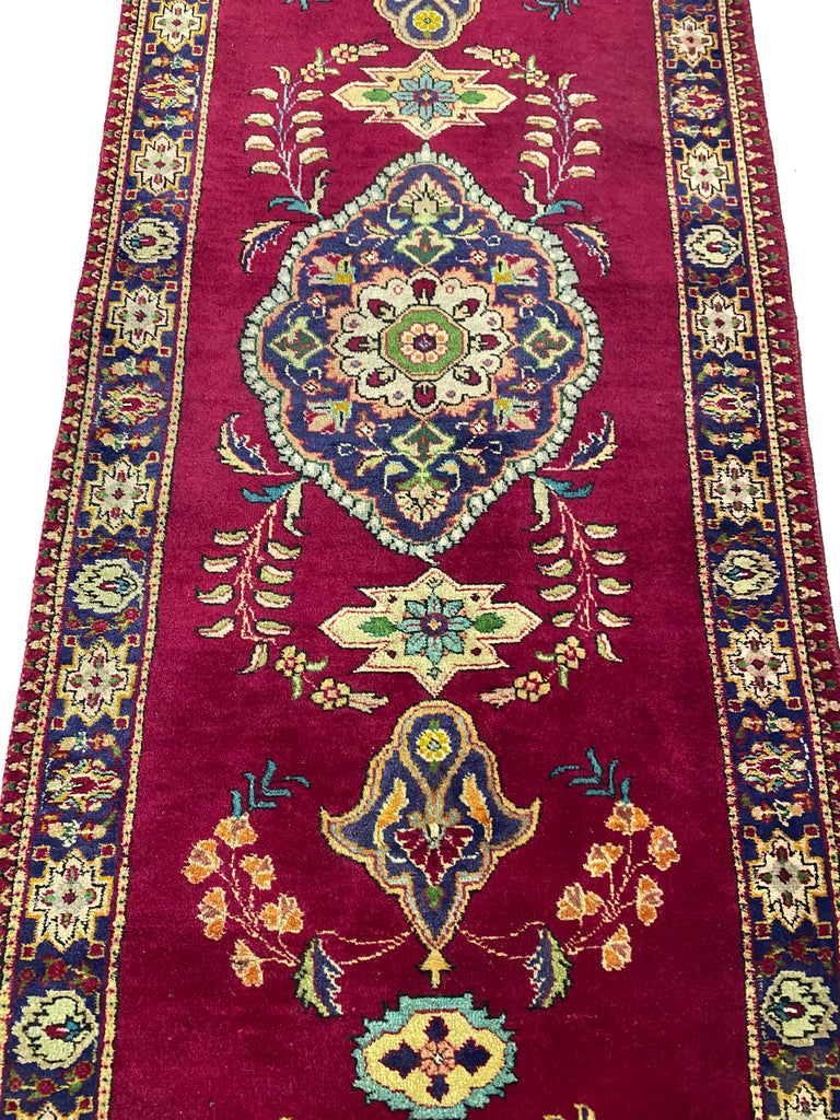 2.6 x 12.3 Runner Persian Tabriz Wool Preowned Rug #B-80421