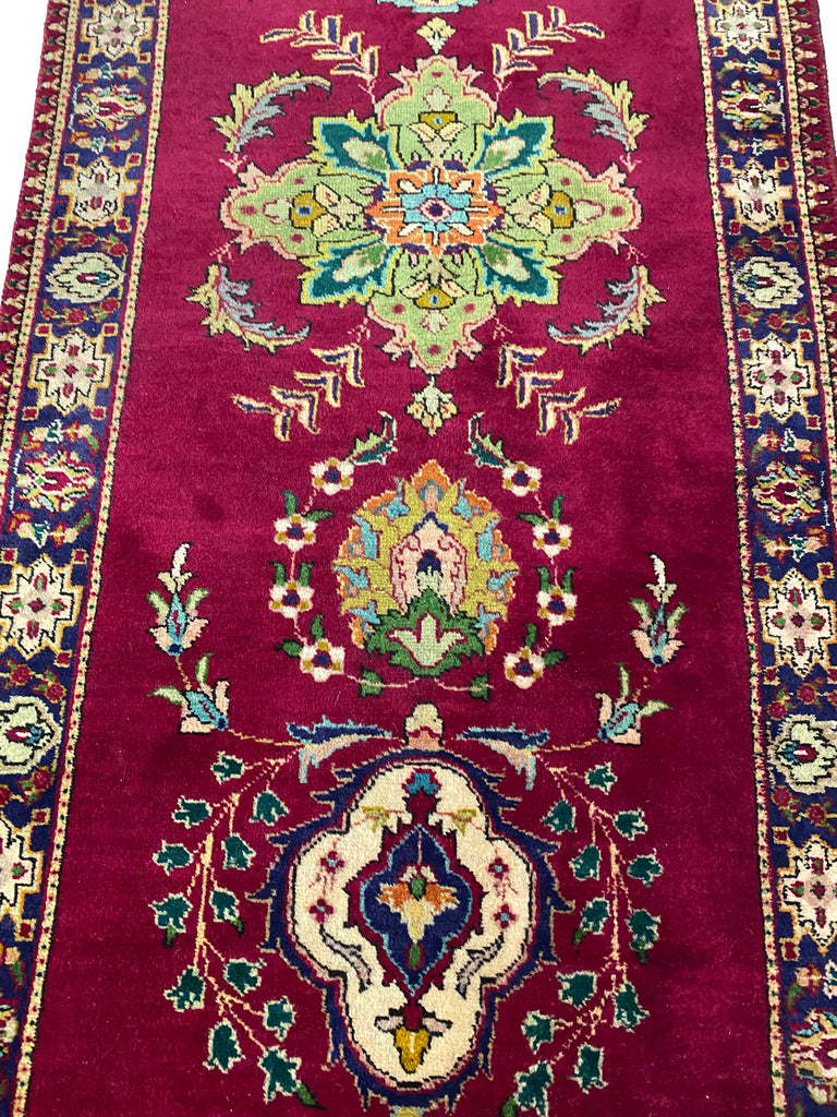 2.6 x 12.3 Runner Persian Tabriz Wool Preowned Rug #B-80421