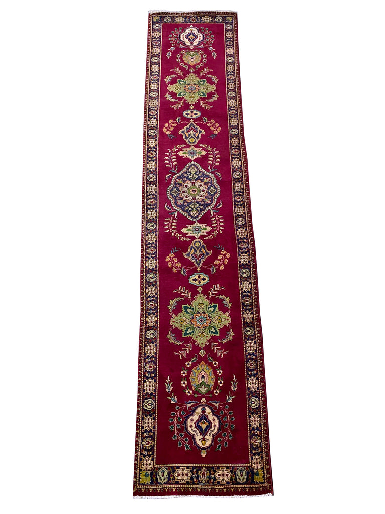 2.6 x 12.3 Runner Persian Tabriz Wool Preowned Rug #B-80421