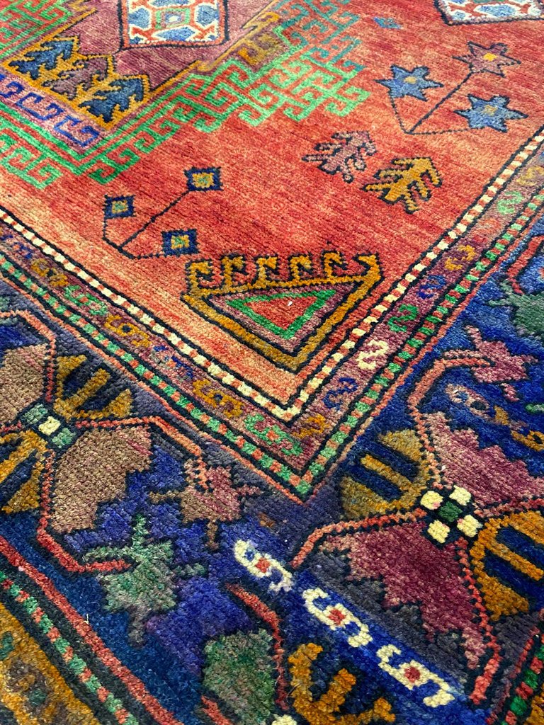 5 x 17.1 Red Orange Persian Kazak Runner 8146