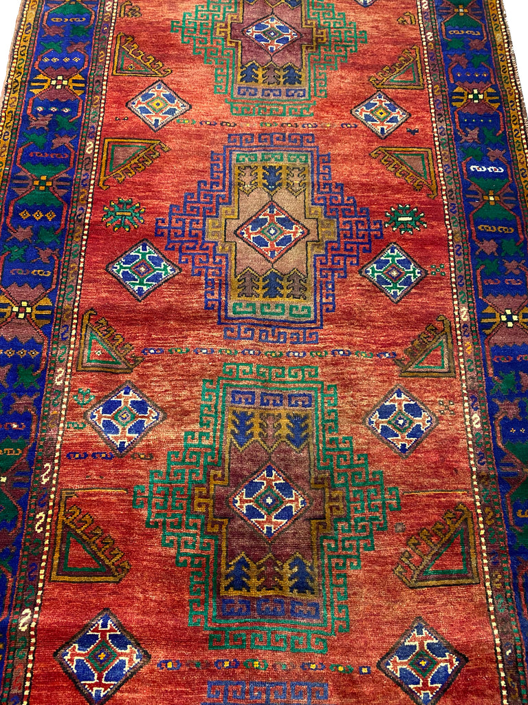 5 x 17.1 Red Orange Persian Kazak Runner 8146