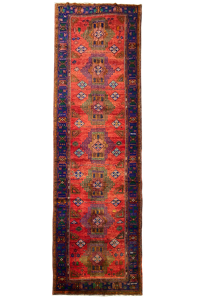 5 x 17.1 Red Orange Persian Kazak Runner 8146