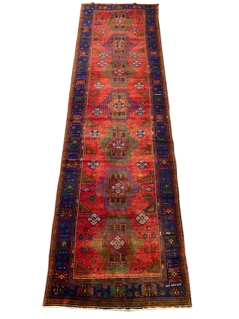 5 x 17.1 Red Orange Persian Kazak Runner 8146