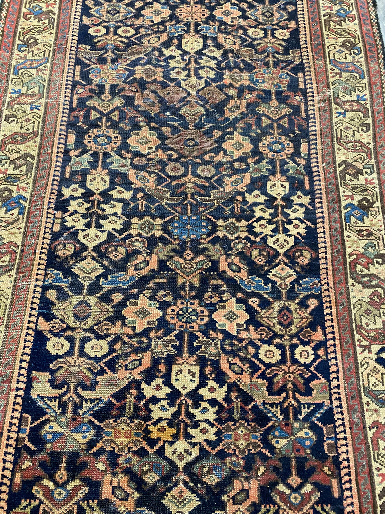 3.5 x 13 Semi-Antique Russian Kazak Rug Early 1900’s 8826