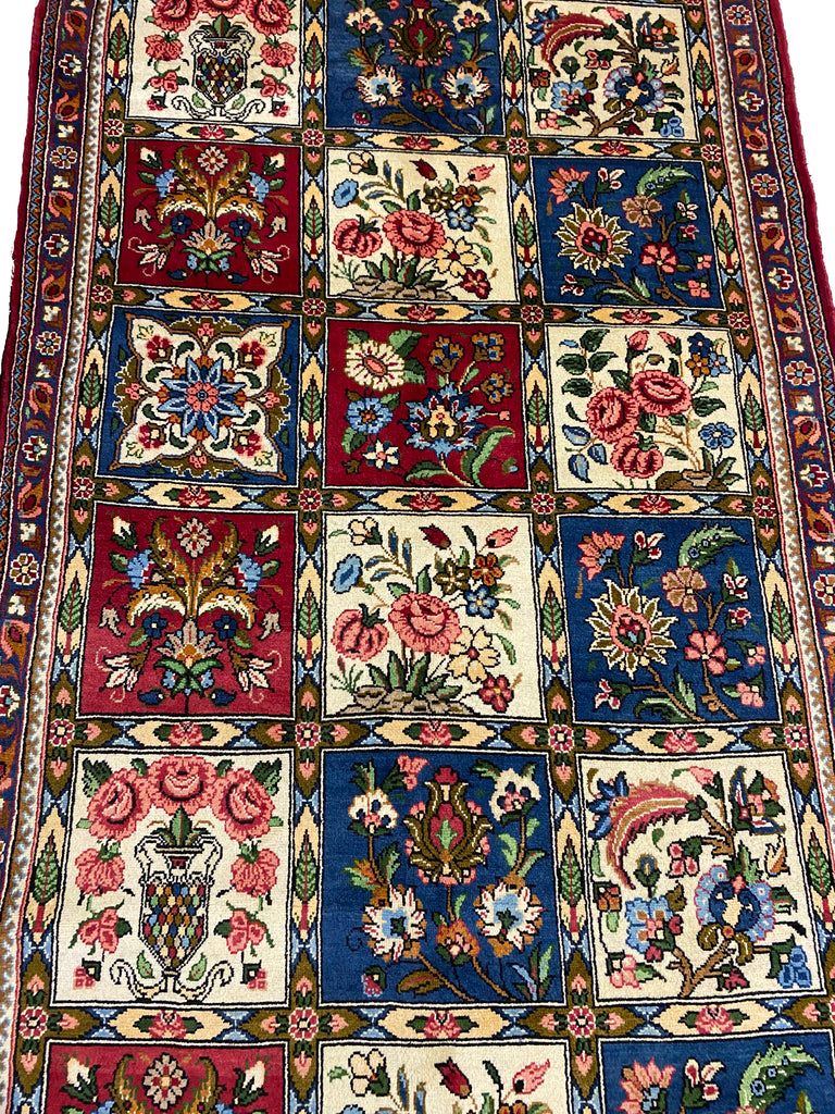3.9 x 13.3 Multi-Color Handmade Persian Bakhtiar Runner Rug 8018