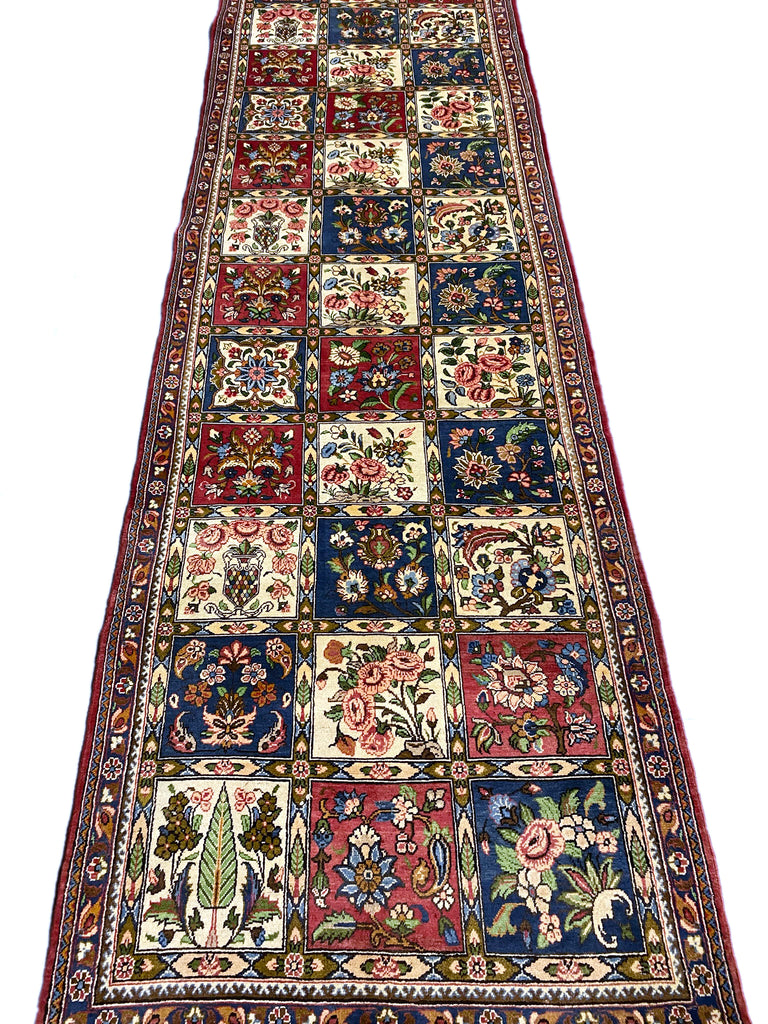 3.9 x 13.3 Multi-Color Handmade Persian Bakhtiar Runner Rug 8018