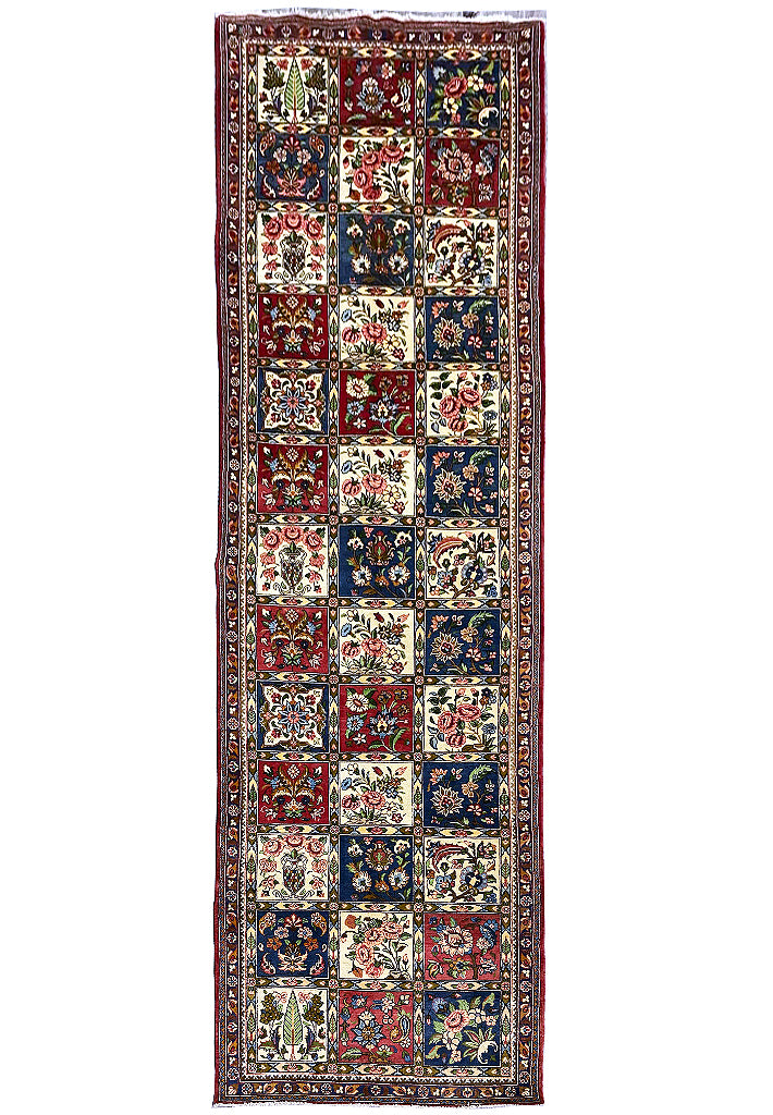 3.9 x 13.3 Multi-Color Handmade Persian Bakhtiar Runner Rug 8018