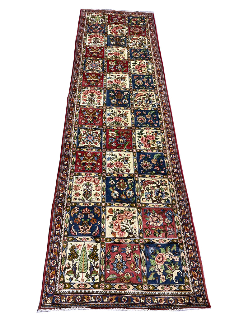 3.9 x 13.3 Multi-Color Handmade Persian Bakhtiar Runner Rug 8018