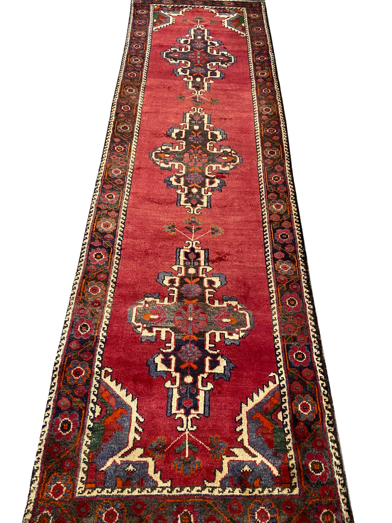3.2 x 10.11 Red Persian Hamadan Runner 7179