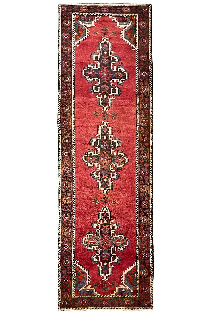 3.2 x 10.11 Red Persian Hamadan Runner 7179
