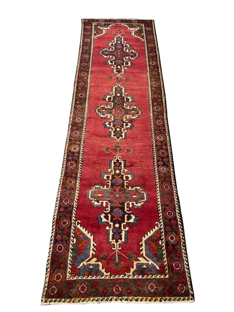 3.2 x 10.11 Red Persian Hamadan Runner 7179