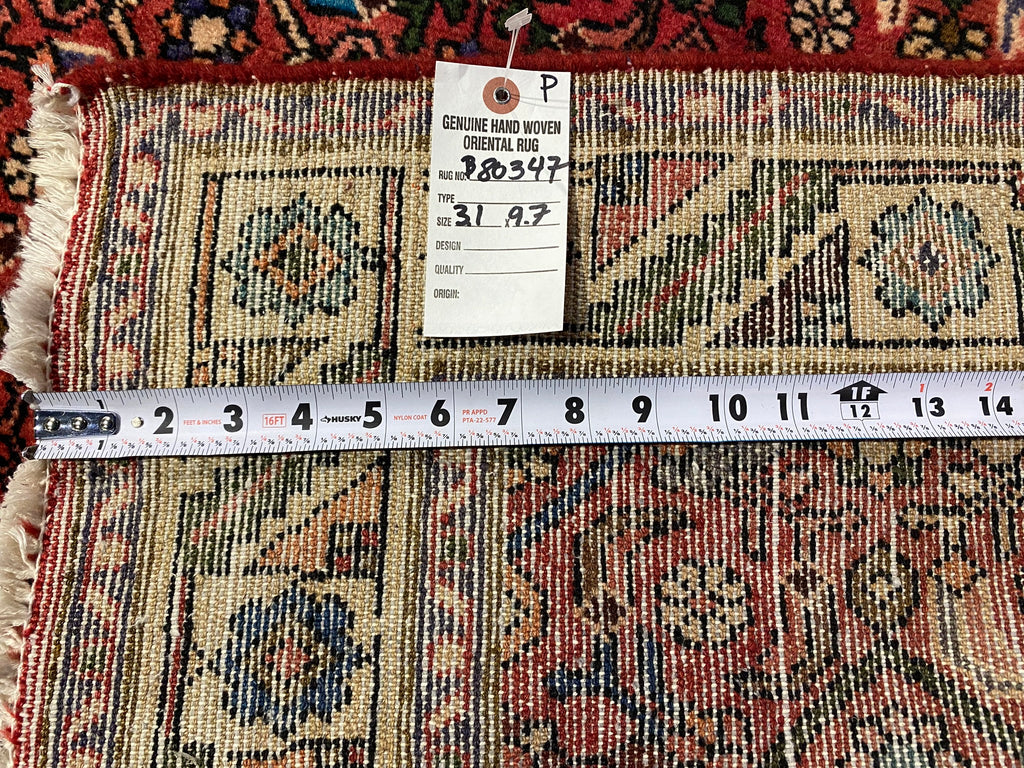 10 Foot Persian Hamadan Runner (3x9.7) Wool Rug #B-80347