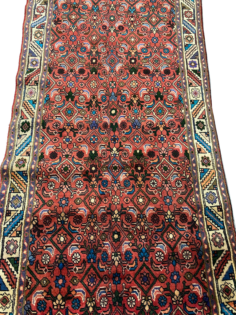 10 Foot Persian Hamadan Runner (3x9.7) Wool Rug #B-80347