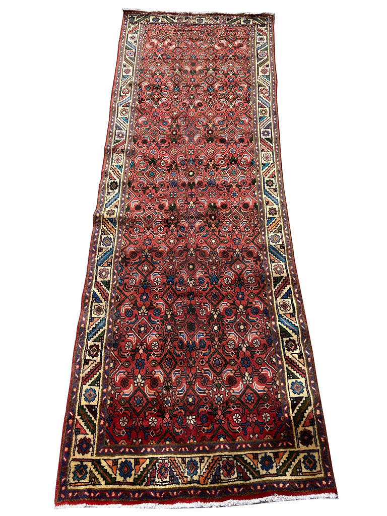 10 Foot Persian Hamadan Runner (3x9.7) Wool Rug #B-80347
