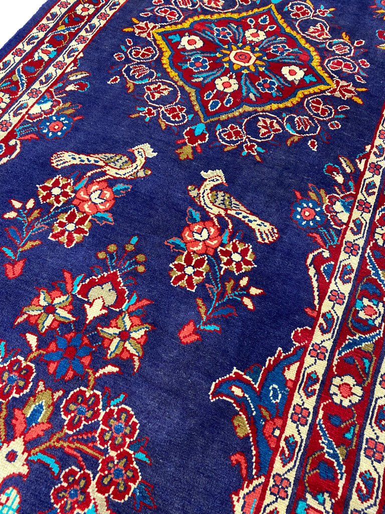 4.0 x 10.6 Wide Runner Persian Tribal Wool Rug LOVE BIRDS  #B-72456