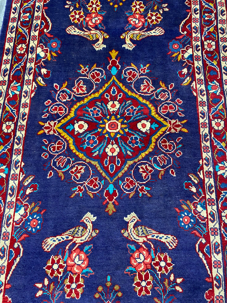 4.0 x 10.6 Wide Runner Persian Tribal Wool Rug LOVE BIRDS  #B-72456