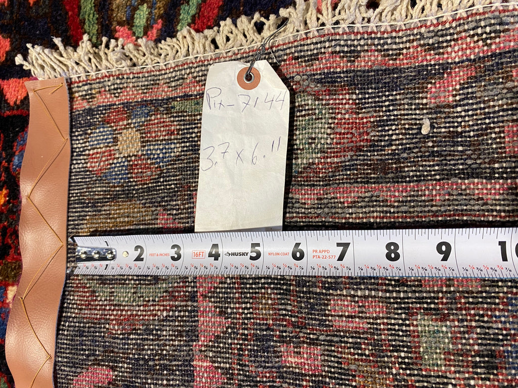 3.6 x 6.9 Black Persian Sarouk Runner 7144