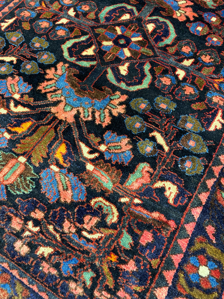 3.6 x 6.9 Black Persian Sarouk Runner 7144