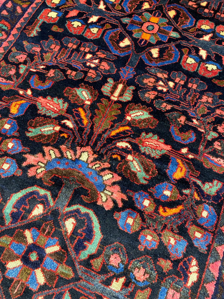 3.6 x 6.9 Black Persian Sarouk Runner 7144