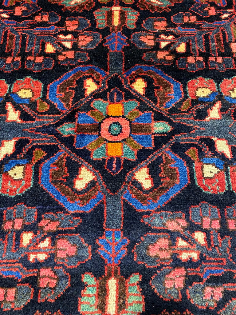 3.6 x 6.9 Black Persian Sarouk Runner 7144