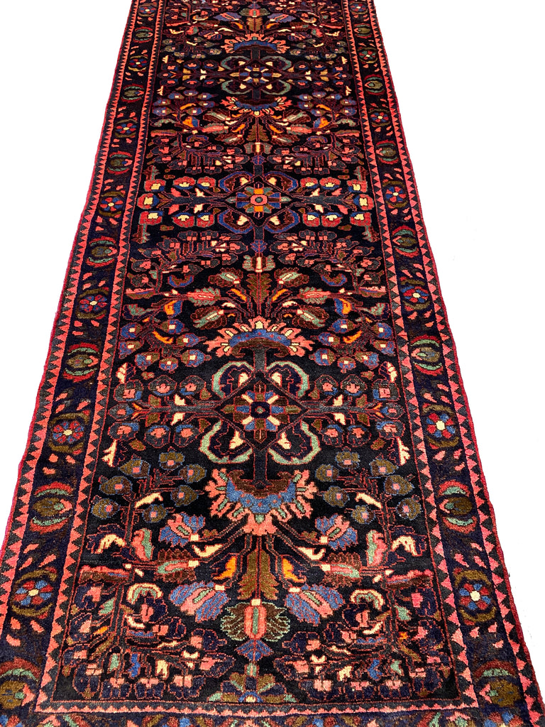 3.6 x 6.9 Black Persian Sarouk Runner 7144