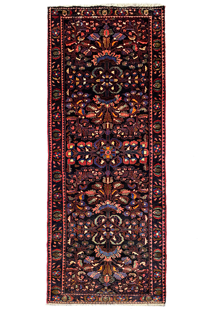 3.6 x 6.9 Black Persian Sarouk Runner 7144