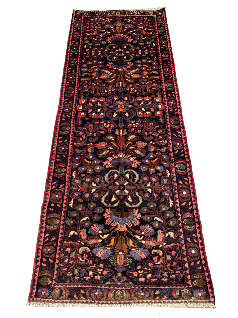 3.6 x 6.9 Black Persian Sarouk Runner 7144