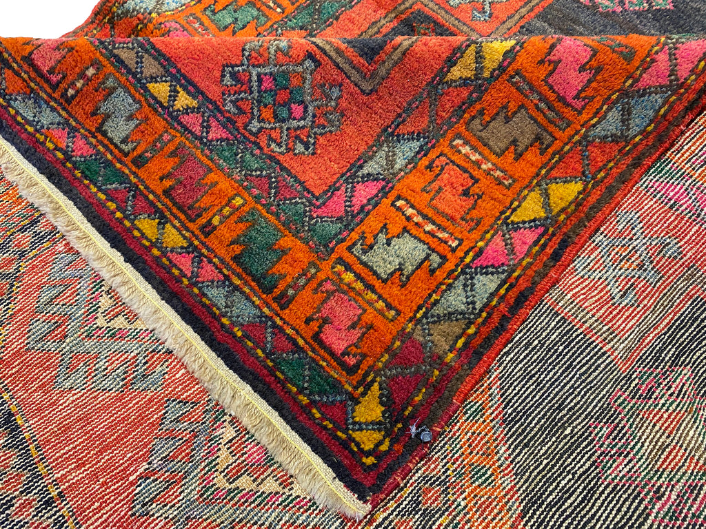 4.7 x 9.9 Sunset Orange Antique Russian Kazak Runner Rug 12725