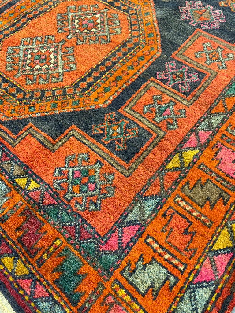 4.7 x 9.9 Sunset Orange Antique Russian Kazak Runner Rug 12725