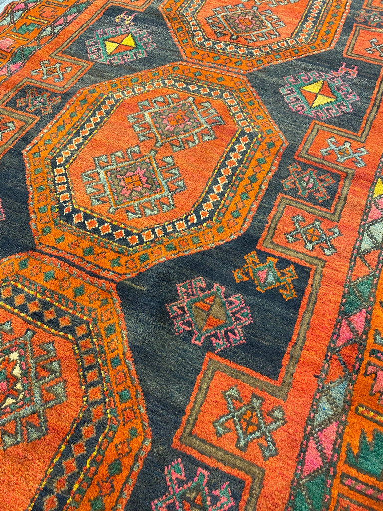 4.7 x 9.9 Sunset Orange Antique Russian Kazak Runner Rug 12725