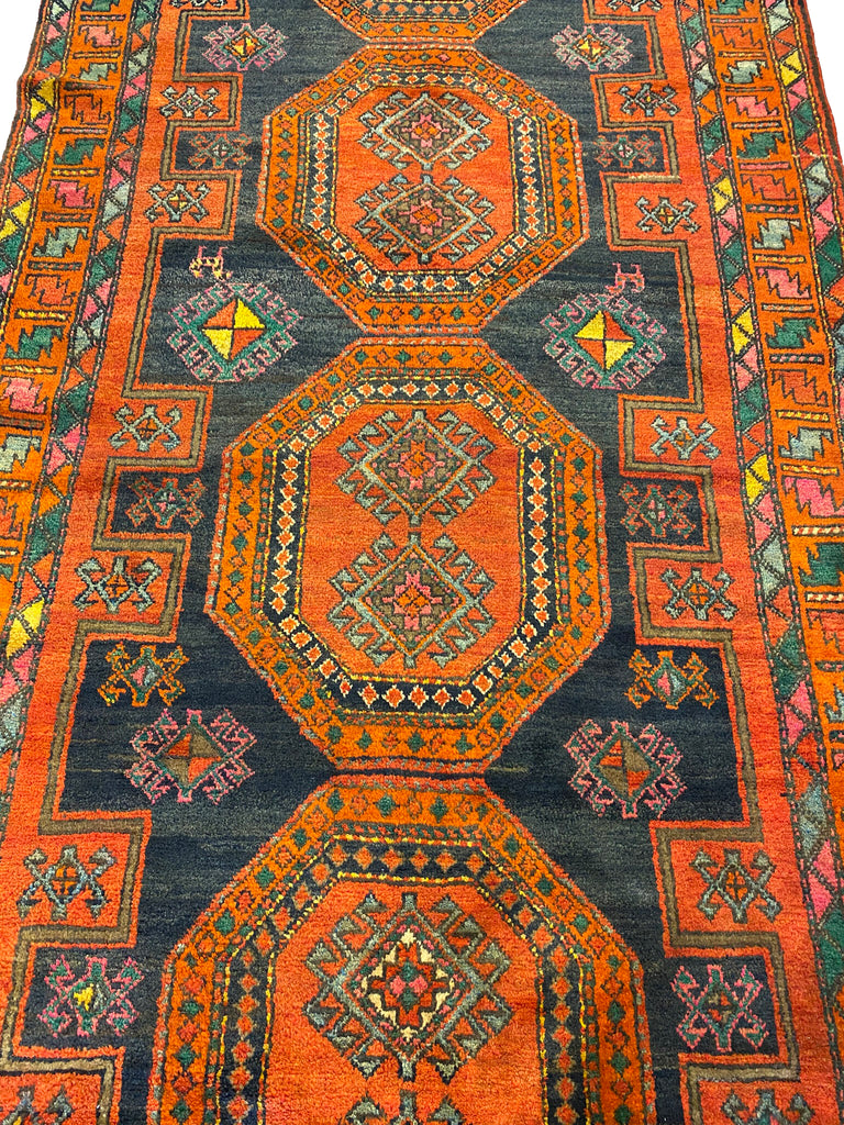4.7 x 9.9 Sunset Orange Antique Russian Kazak Runner Rug 12725