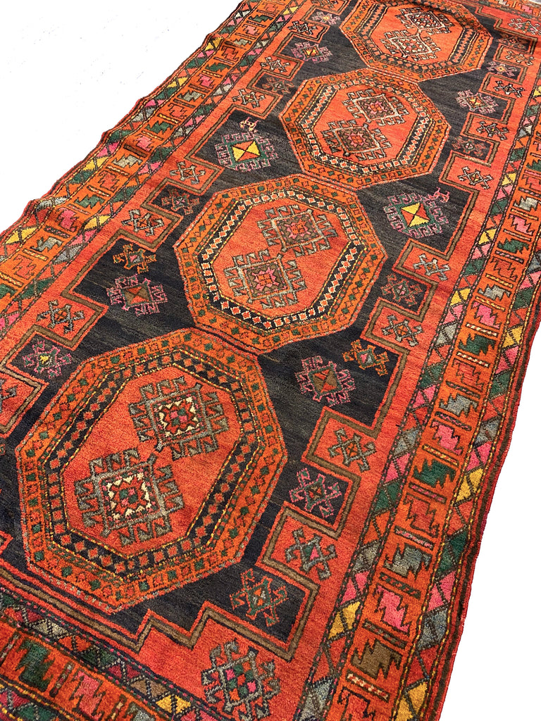 4.7 x 9.9 Sunset Orange Antique Russian Kazak Runner Rug 12725