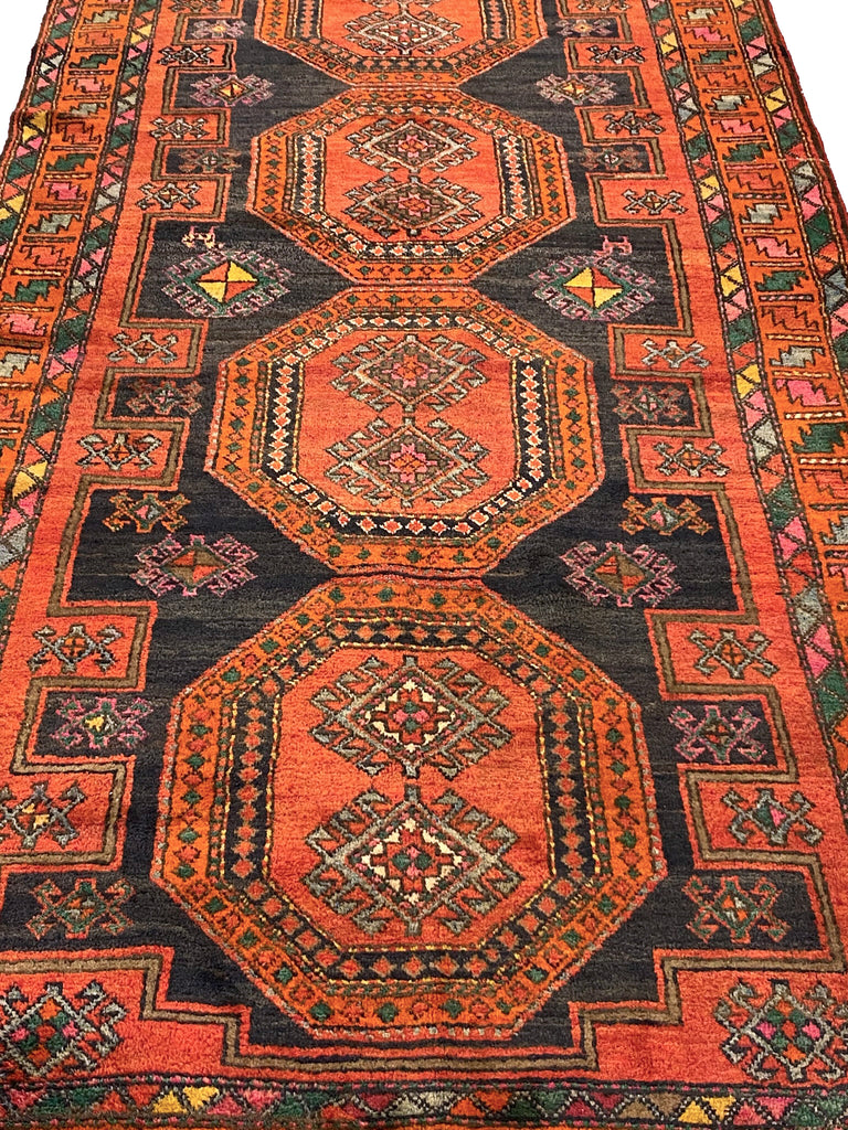 4.7 x 9.9 Sunset Orange Antique Russian Kazak Runner Rug 12725