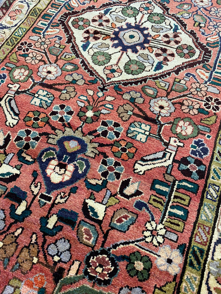 3.8 x 10.5 Persian Tribal Runner Love Birds #PIX-7815