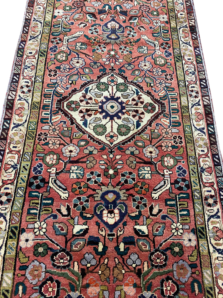 3.8 x 10.5 Persian Tribal Runner Love Birds #PIX-7815