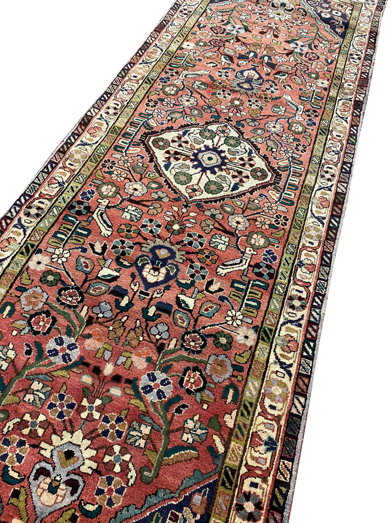 3.8 x 10.5 Persian Tribal Runner Love Birds #PIX-7815