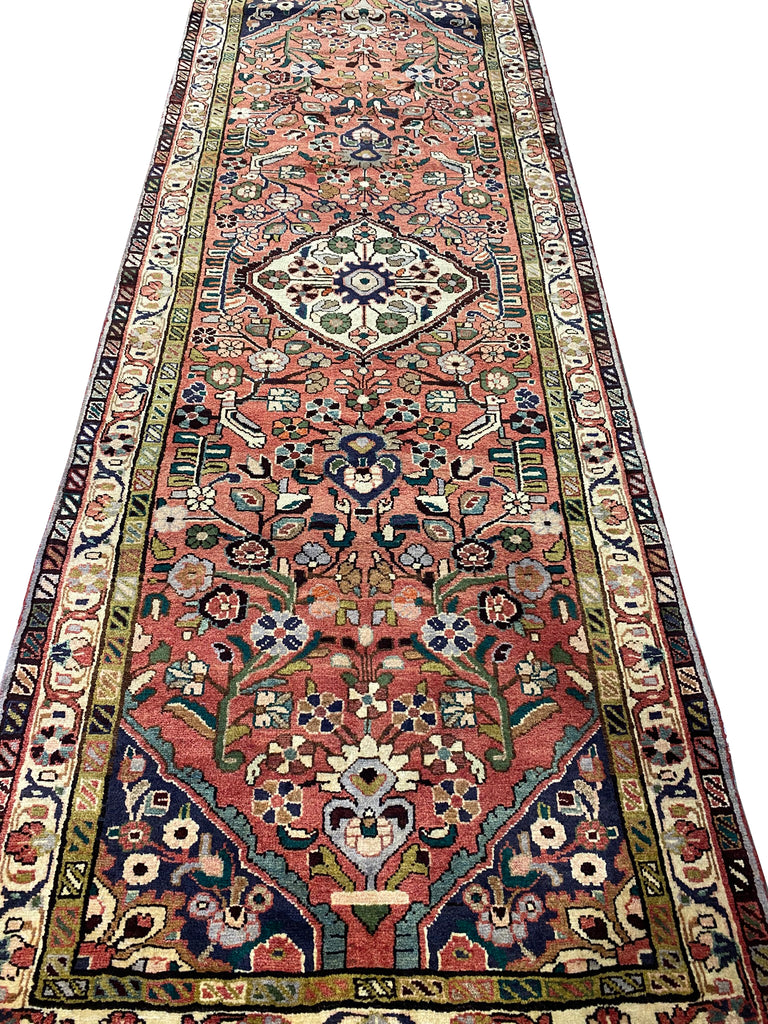 3.8 x 10.5 Persian Tribal Runner Love Birds #PIX-7815