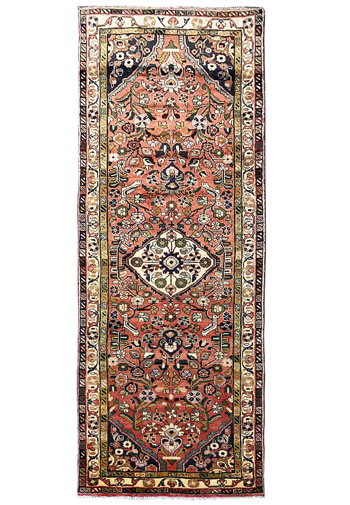 3.8 x 10.5 Persian Tribal Runner Love Birds #PIX-7815