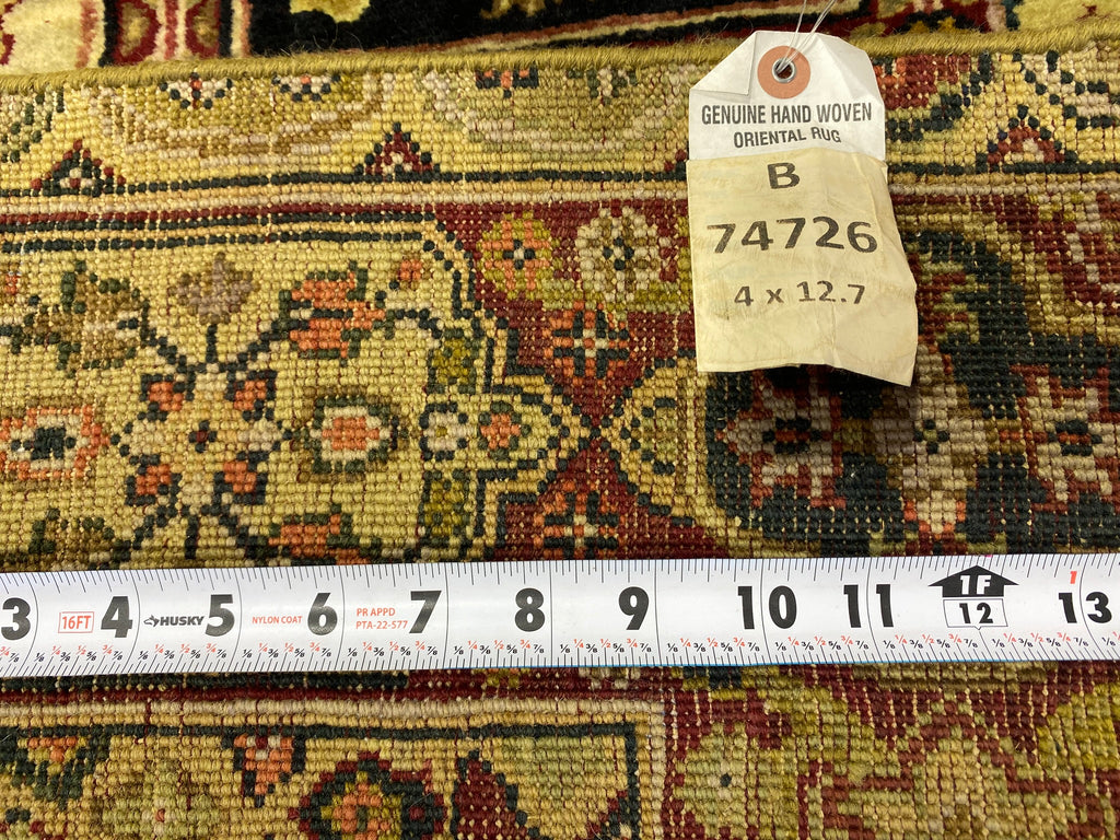 4.0 x 12.7 feet Wide Runner Handmade Dense Lustrous Wool   #B-74726