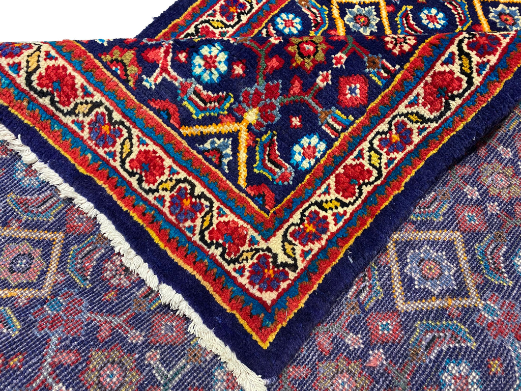 3.9 x 10.3 Persian Tribal Handmade Wool Runner BLUE #F-6942