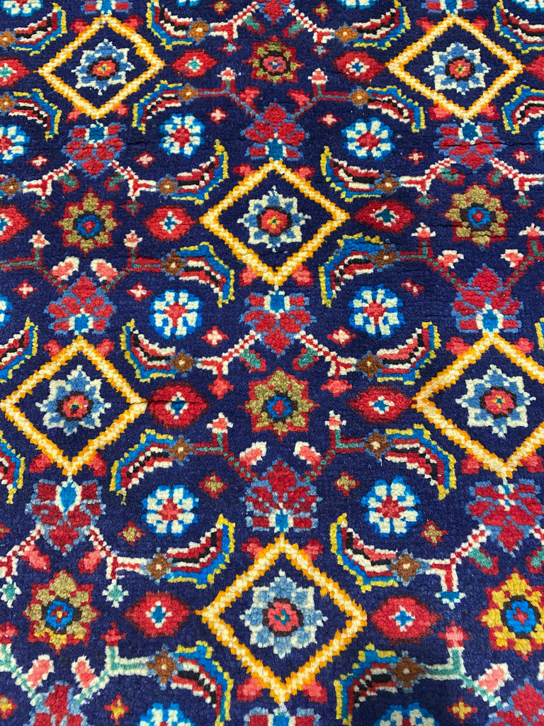 3.9 x 10.3 Persian Tribal Handmade Wool Runner BLUE #F-6942
