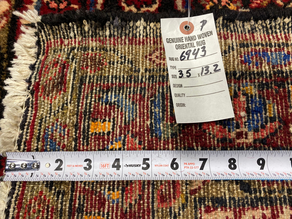 3.5 X 13.2 Persian  Herati Mahal Runner #F-6943