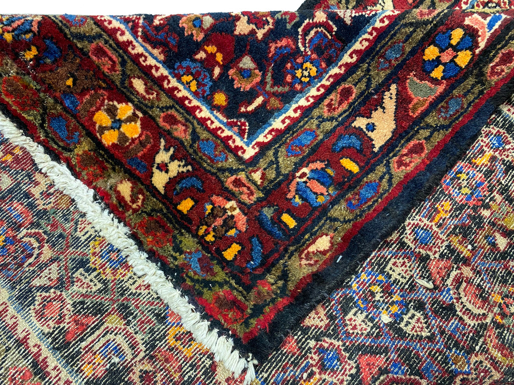 3.5 X 13.2 Persian  Herati Mahal Runner #F-6943