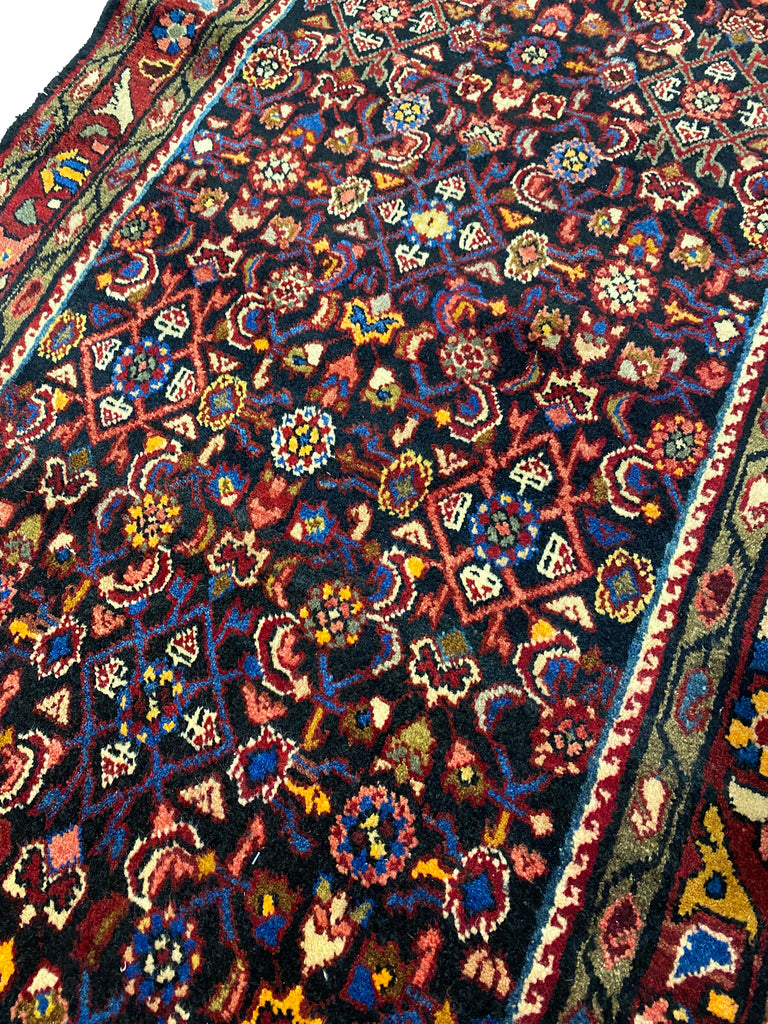 3.5 X 13.2 Persian  Herati Mahal Runner #F-6943