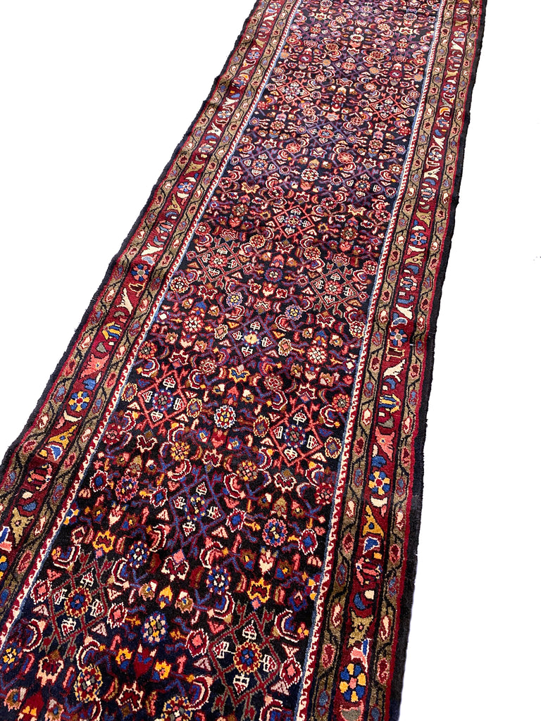 3.5 X 13.2 Persian  Herati Mahal Runner #F-6943