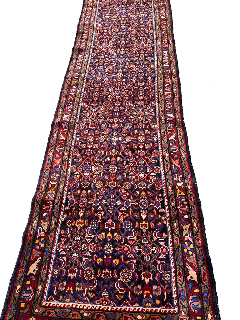 3.5 X 13.2 Persian  Herati Mahal Runner #F-6943