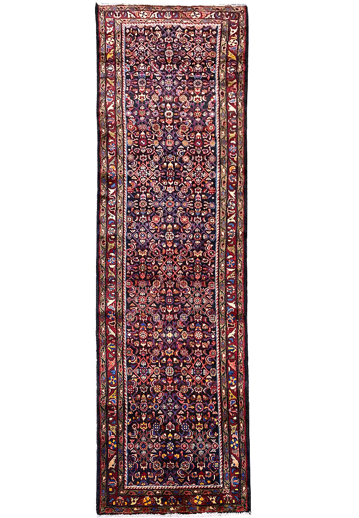 3.5 X 13.2 Persian  Herati Mahal Runner #F-6943