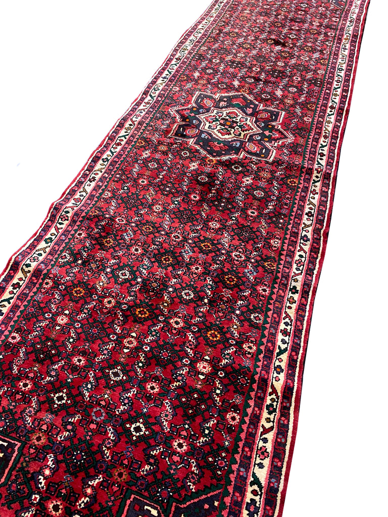 3.9 x 13.7 Persian Hamadan Bijar Runner #F-6944