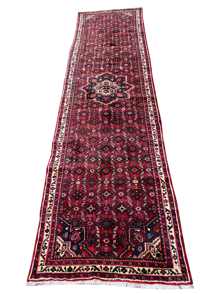 3.9 x 13.7 Persian Hamadan Bijar Runner #F-6944