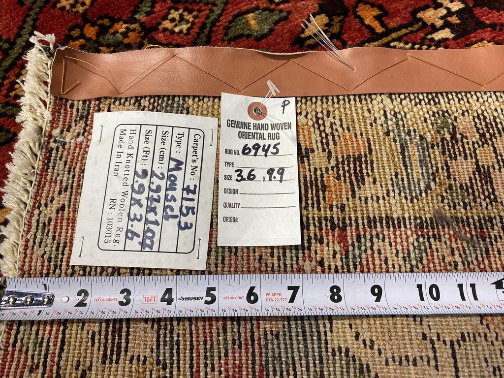 3.6 x 9.9 Persian Tribal Hamadan  Wool Runner #F-6945